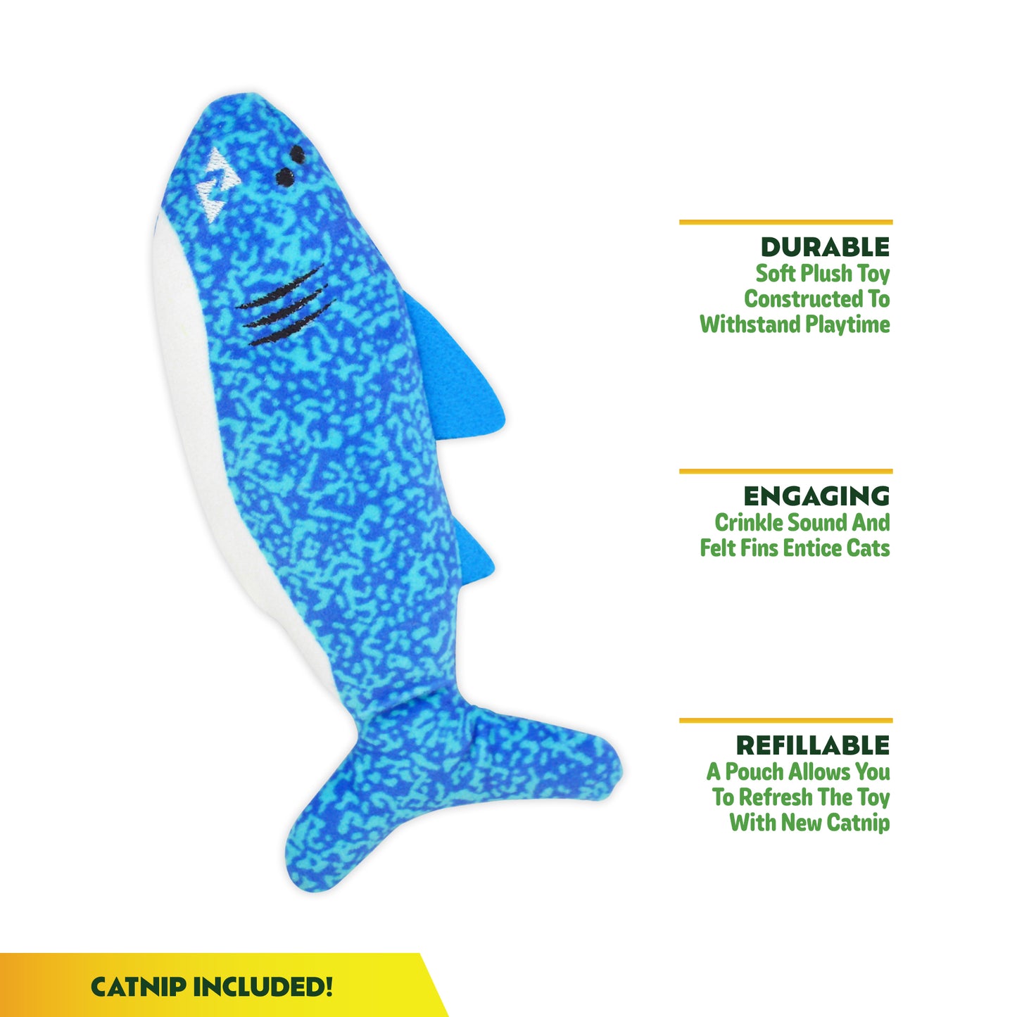 ZOOMIE SHARK - Refillable Catnip Toy + Catnip