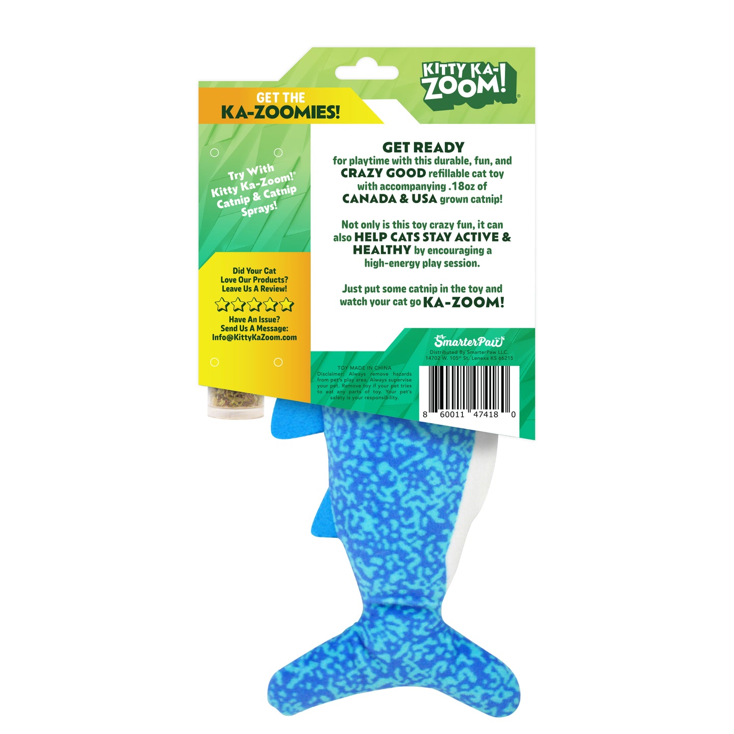 ZOOMIE SHARK - Refillable Catnip Toy + Catnip