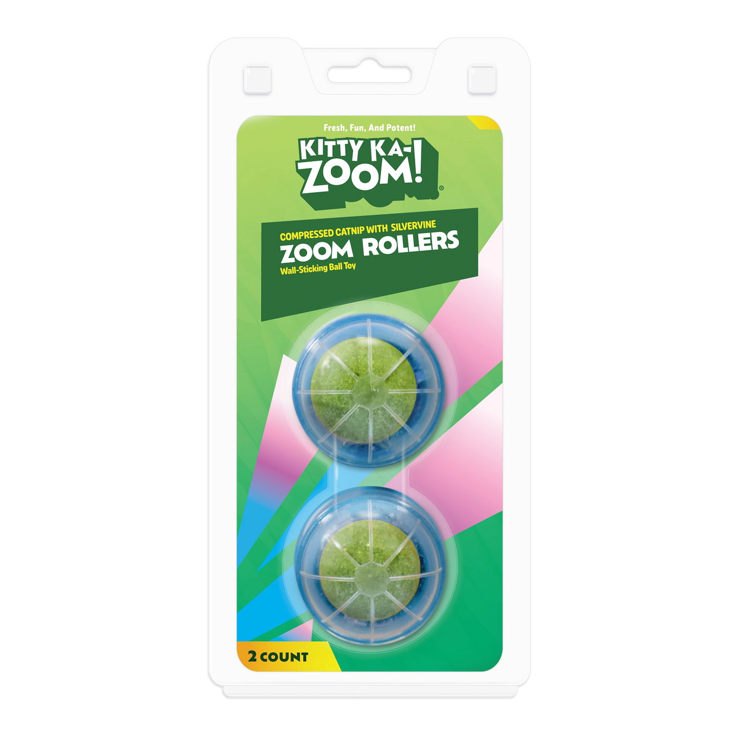 Kitty Ka-Zoom Silvervine Zoom Rollers - 2 Pack