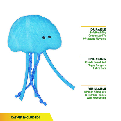 ZOOMIE JELLY FISH - Refillable Catnip Toy + Catnip