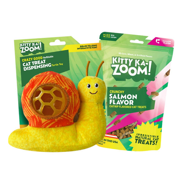 Kitty Ka-Zoom Zoomie Treat Dispensing Snail Bundle